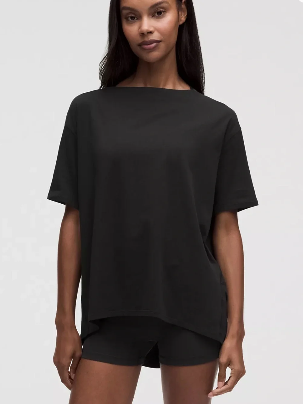 lululemon athletica Black Relaxed Short Sleeve Tee